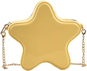 Star Shaped Crossbody Bag Cute Girls Star Shoulder Messenger Purse Kawaii Evening Clutch Bag with Chain Strap