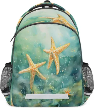 Starfish Backpack for Boys Girls Kids Schoolbag Children School Bookbag,Women Men Casual Daypack Students College Bookbags Abstract Starfishes Travel Bags