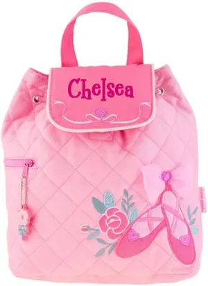 Stephen Joseph Kids Day Bag - Personalized Shoulder Bag - Ballet Shoes Quilted Tote - Back to School Travel Organizing Bag with Custom Name