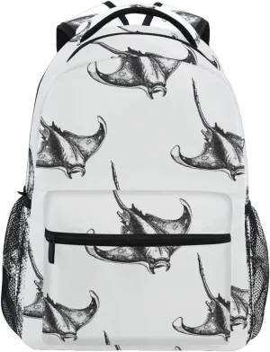 Stingray Vintage Boys Girls Kids School Backpacks Bookbag, School Bag Travel Backpack Daypack