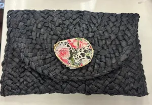 Straw & Handmade Shell Clutch