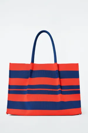 Striped market tote bag