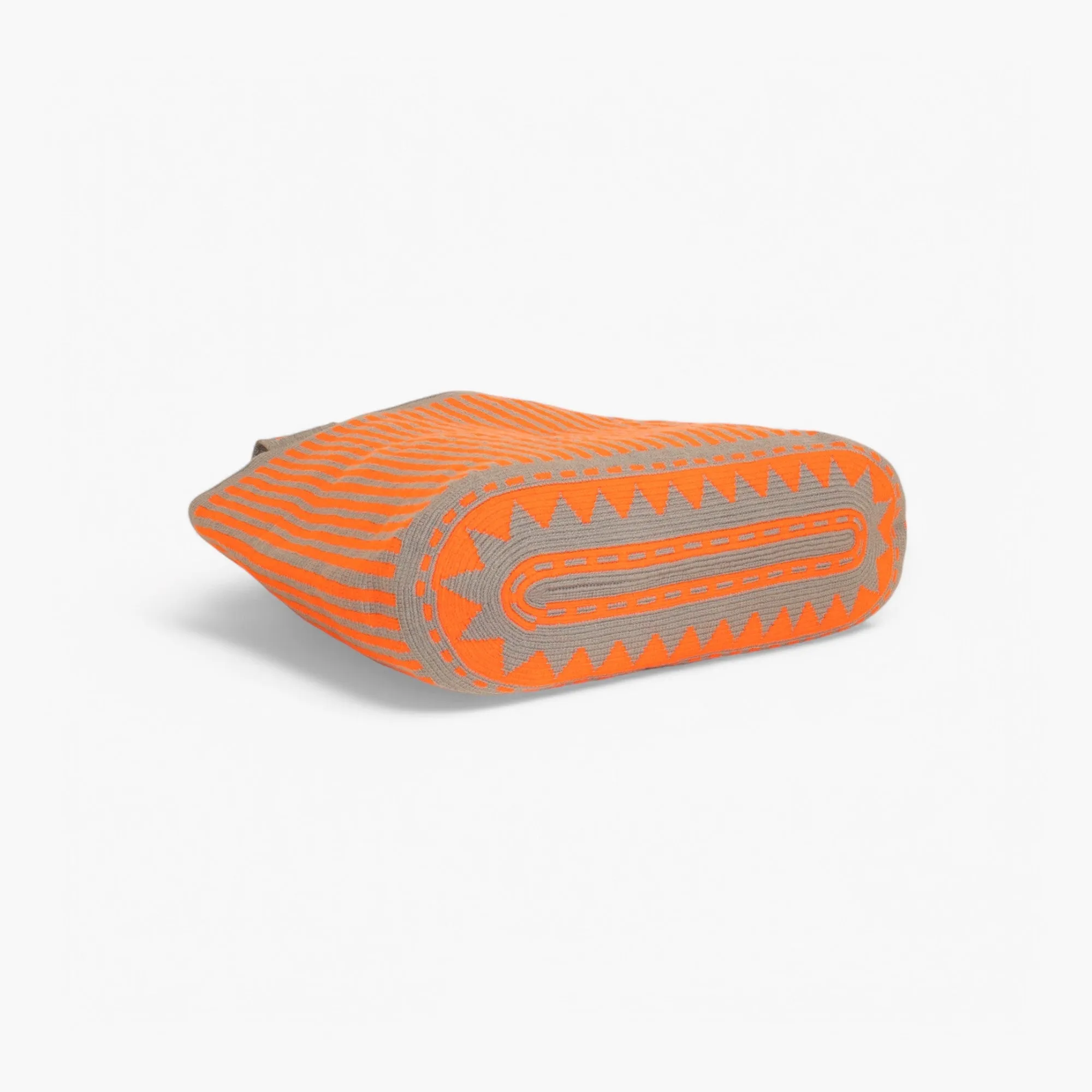 Striped oval tote | Tangerine