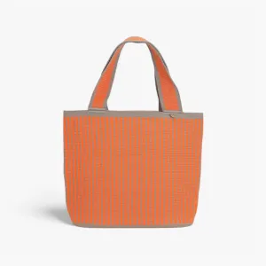 Striped oval tote | Tangerine