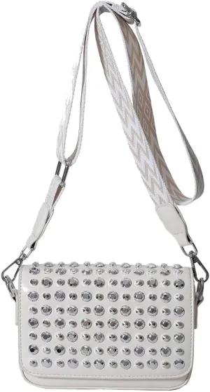 Studded Purse,Y2k Shoulder Bag Gothic Crossbody Bag 90s Punk Trendy Women's Small Handbag 2000s Leather Chain Bag