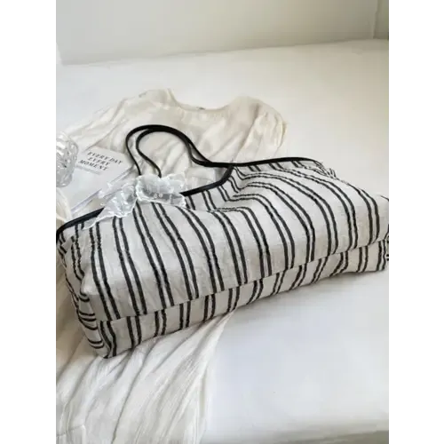 Stylish Striped Canvas Tote Bag