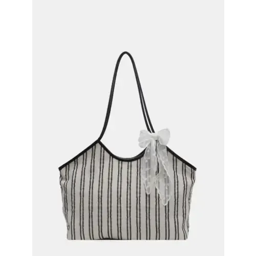 Stylish Striped Canvas Tote Bag