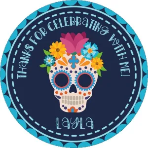 Sugar Skull Birthday Stickers