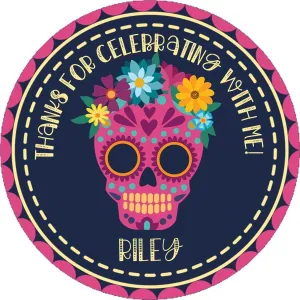 Sugar Skull Birthday Stickers