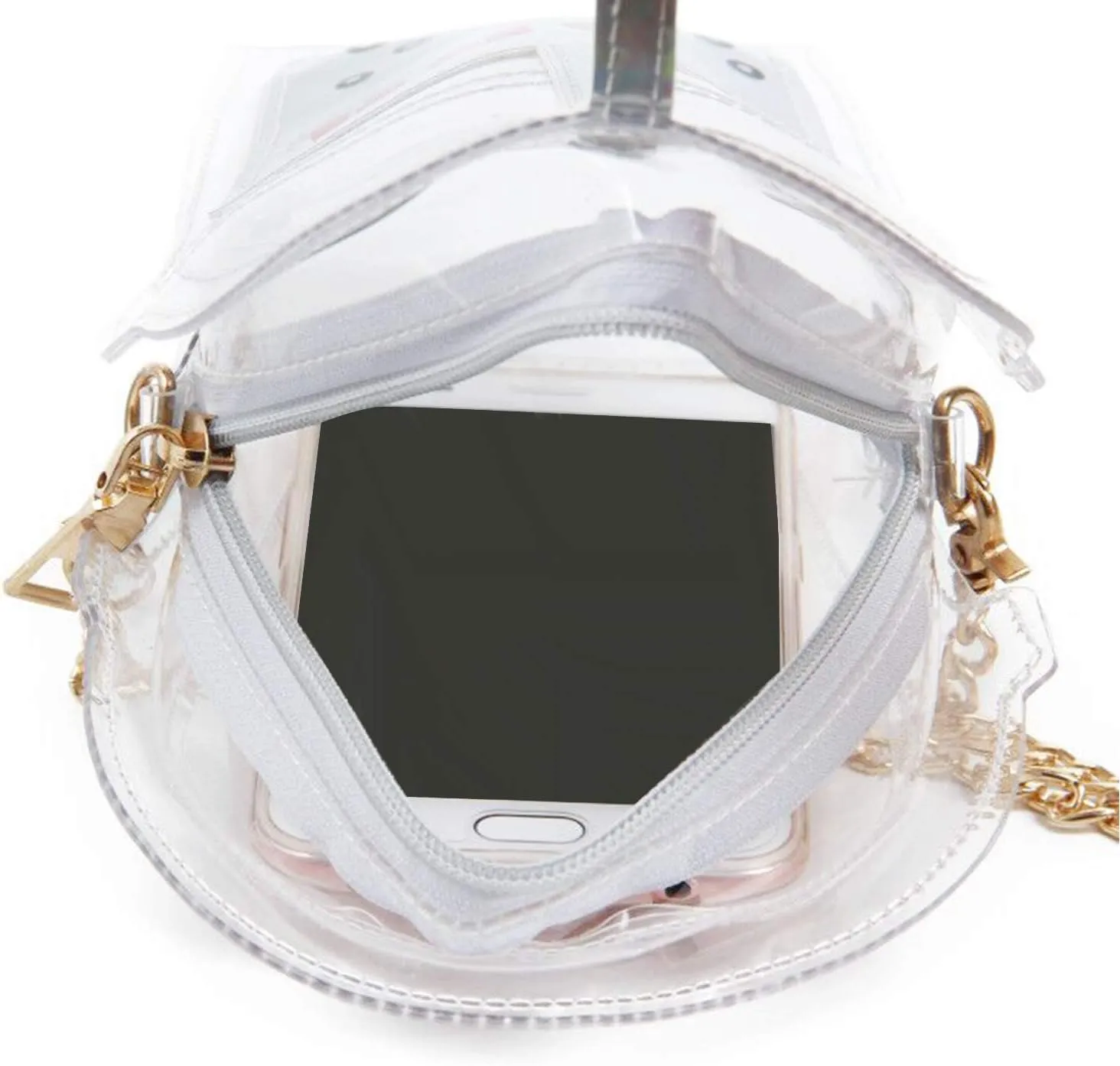 SUKUTU Women's Girls Boba Tea Summer Beach Clear Transparent Cross Body Shoulder Purses