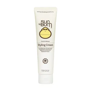 Sun Bum Curls and Waves Styling Cream - Lightweight Formula for Wavy and Curly Hair - Nourishing Kukui Nut and Coconut Oil - Frizz Free finish - Vegan and Cruelty Free - 5 oz