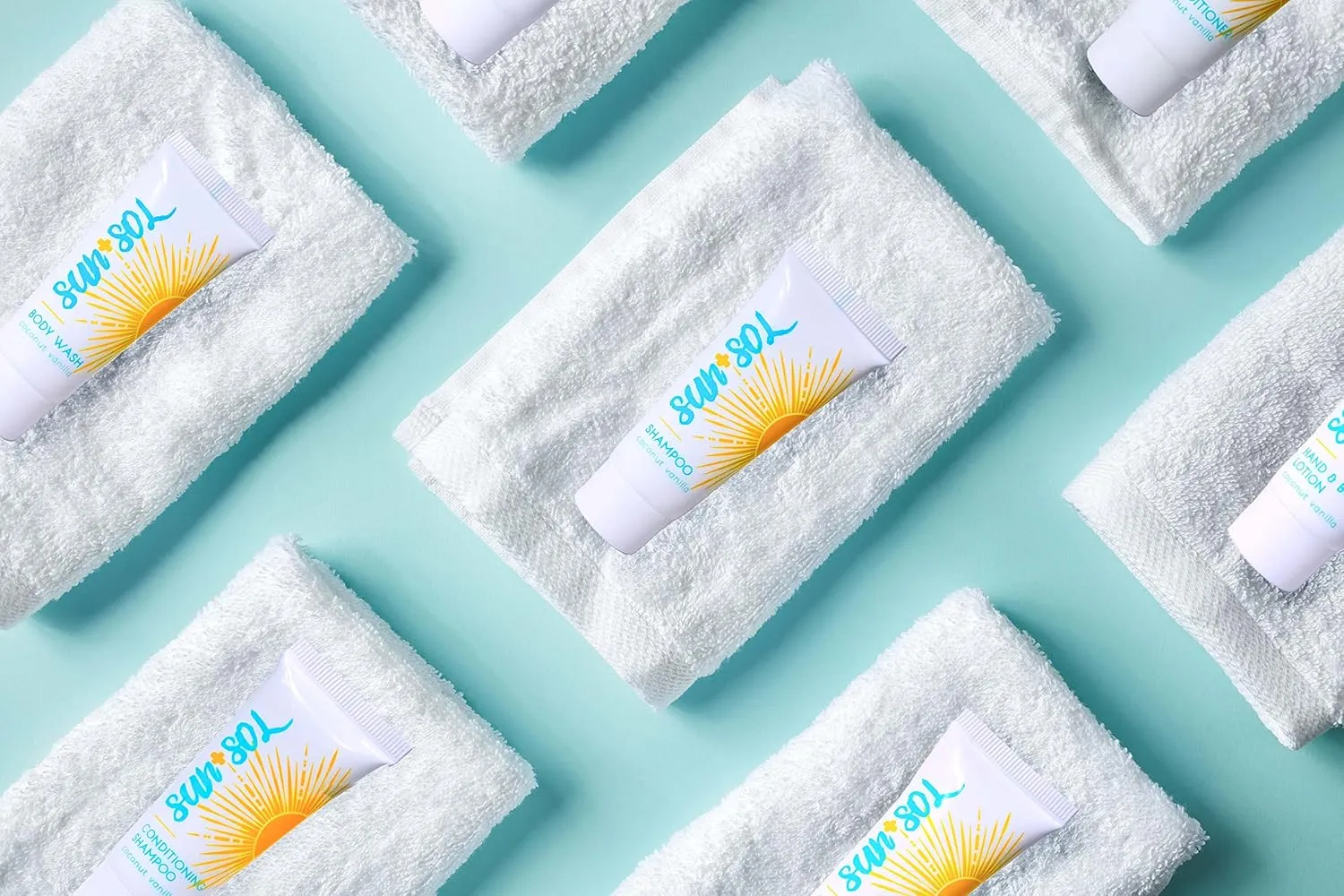 Sun   Sol Bulk Refreshing Body Wash With Warm Coconut & Vanilla Fragrances, Travel Size Toiletries, Mini Hotel Amenities