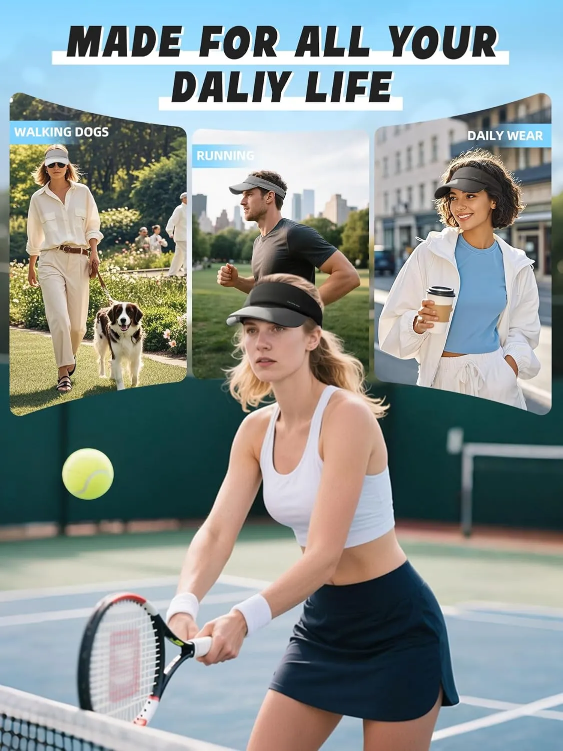 Sun Visor Hat for Women and Men,TPU Transparent UV Protection Hat for Golf,Sunscreen Cap for Beach