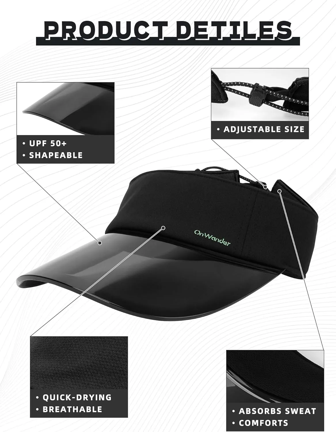 Sun Visor Hat for Women and Men,TPU Transparent UV Protection Hat for Golf,Sunscreen Cap for Beach