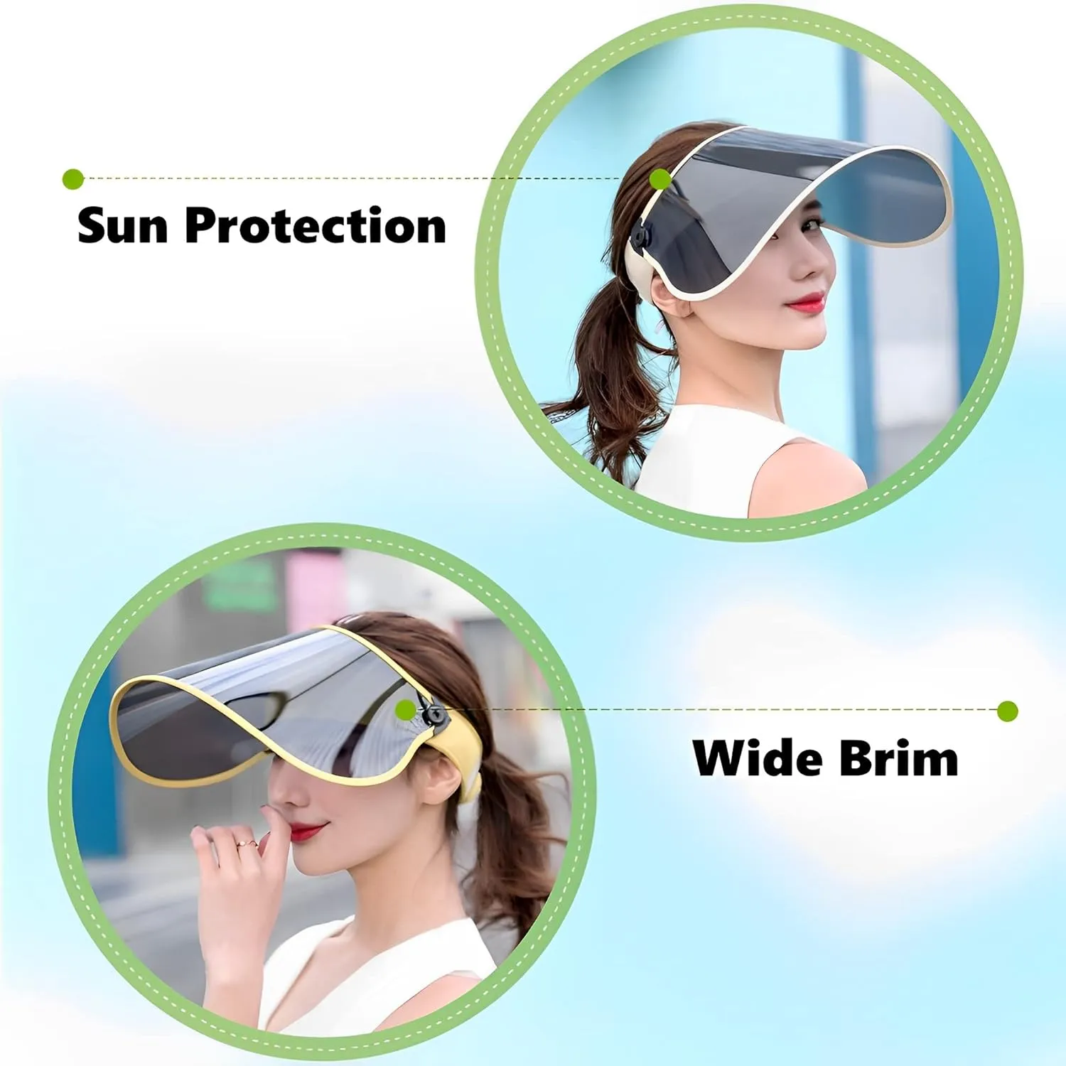 Sun Visor Shield UV Protection Visor Hat Full Face Sun Shield Sunblock Golf Tennis Cycling Hat Sunshade Sports Cap