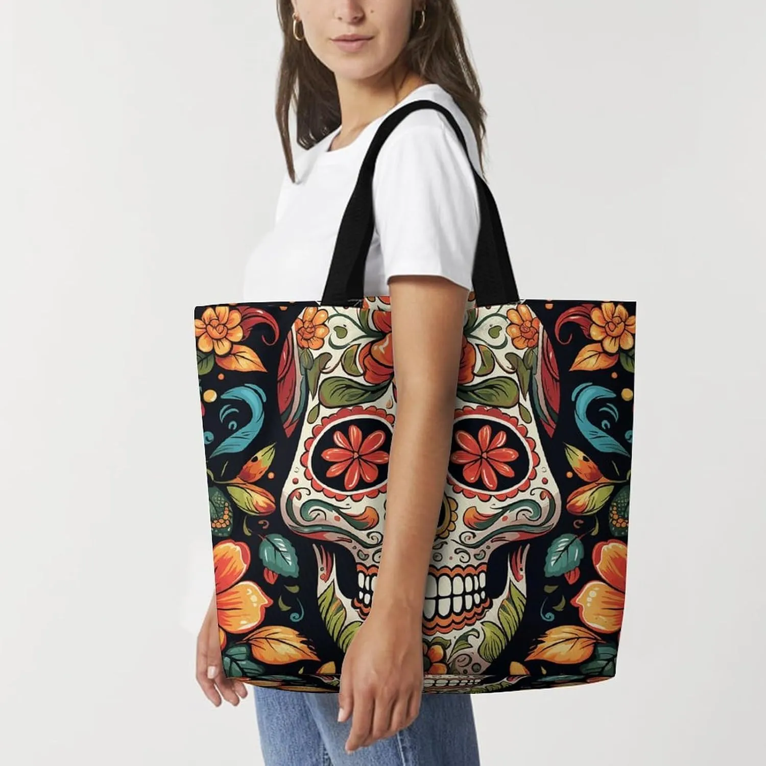 Sunrise on The Lake Tote Bag for Women Reusable Grocery Shoulder Bags Shopping Bag for Travel, Groceries
