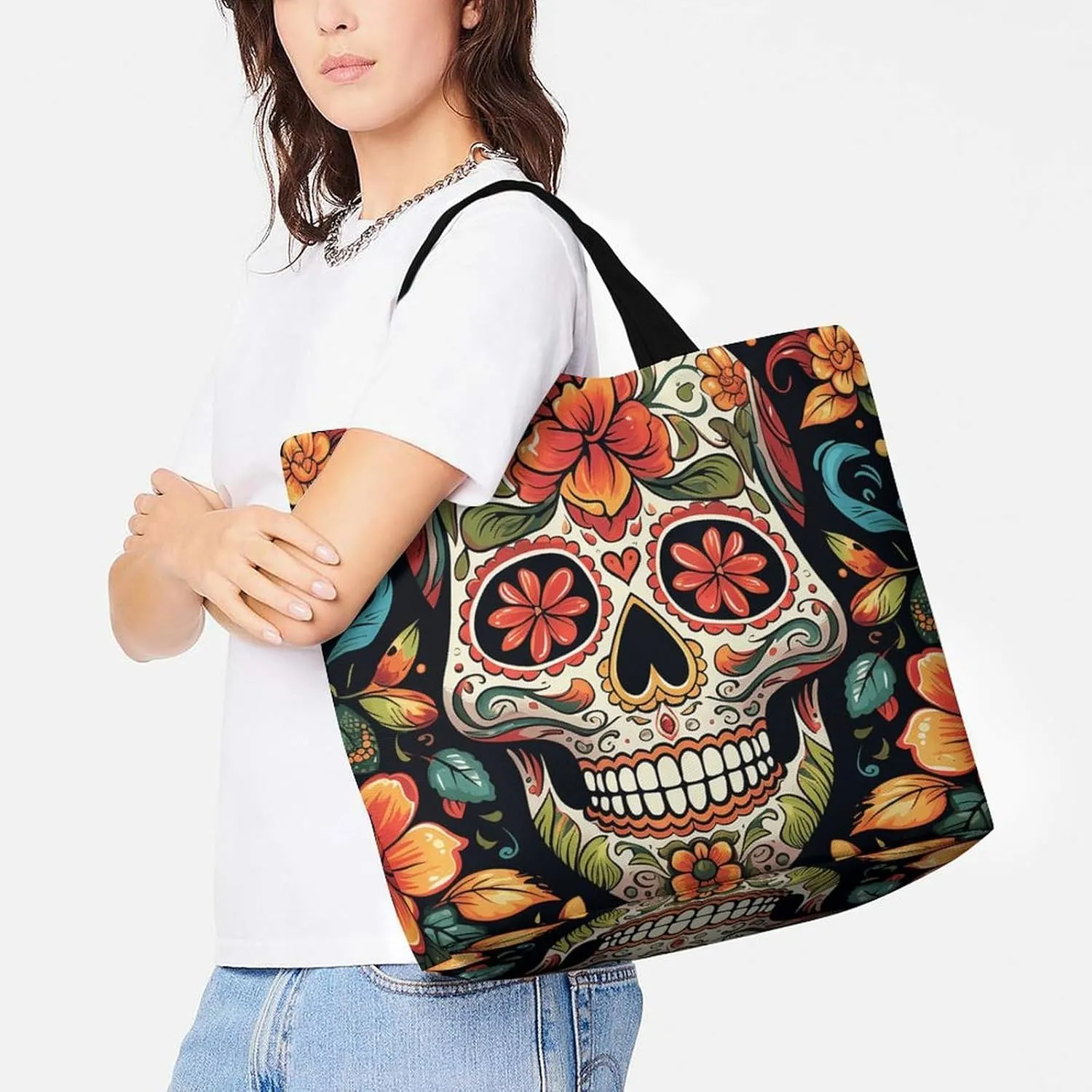 Sunrise on The Lake Tote Bag for Women Reusable Grocery Shoulder Bags Shopping Bag for Travel, Groceries