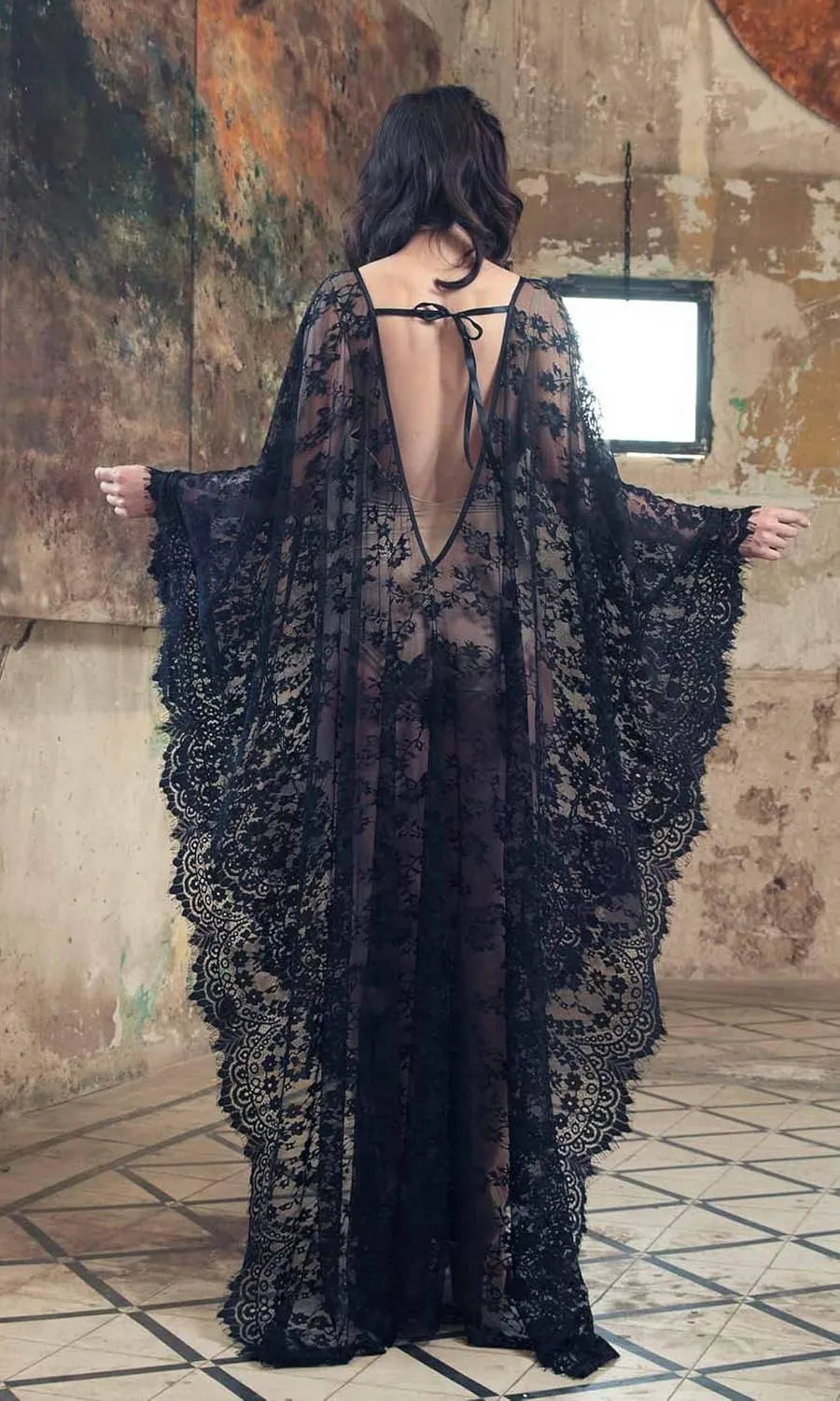 Swimsuit Cover Up Women Plus Size Sheer See Through Sexy lace Kimono
