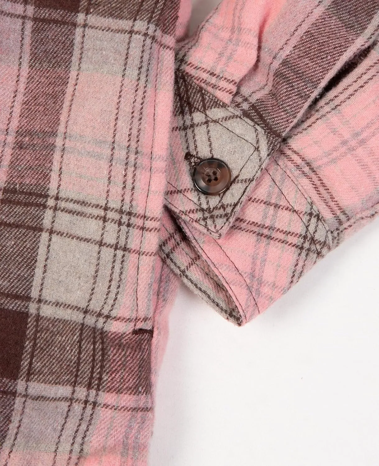 ThCreasa Womens Sherpa Lined Flannel Jacket with Hand Pockets, Plaid Button Down Fuzzy Shirt Jackets