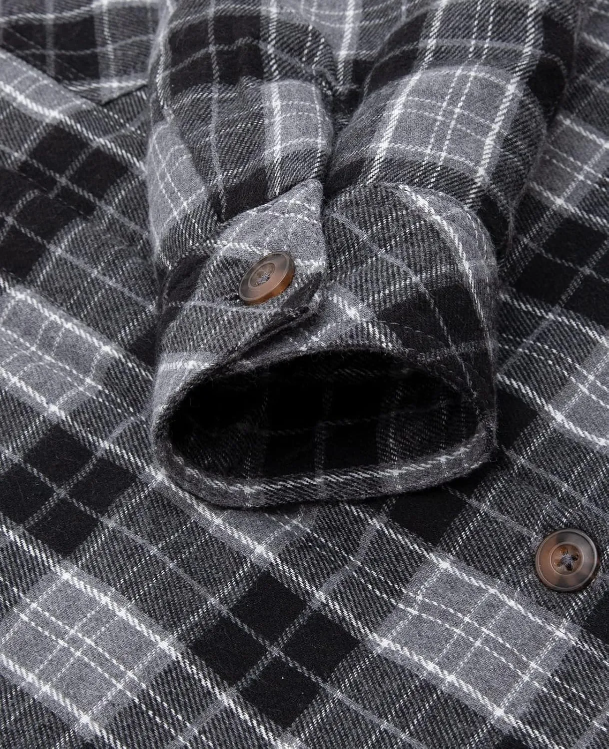 ThCreasa Womens Sherpa Lined Flannel Jacket with Hand Pockets, Plaid Button Down Fuzzy Shirt Jackets
