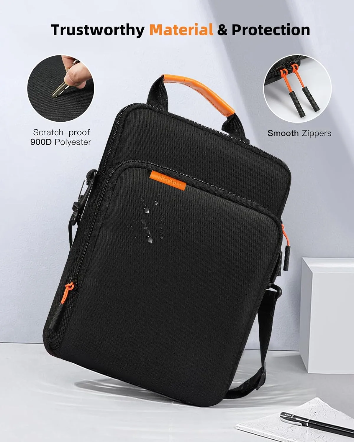 TiMOVO 13 Inch Tablet Handbag with Shoulder Strap for iPad Air 13" M3 2025, iPad Pro 13", iPad Pro 12.9", Galaxy Tab S9 Plus/S10 /S10 Plus/S9 FE /S9 FE Plus 12.4", Remarkable Paper Pro 11.8", Black