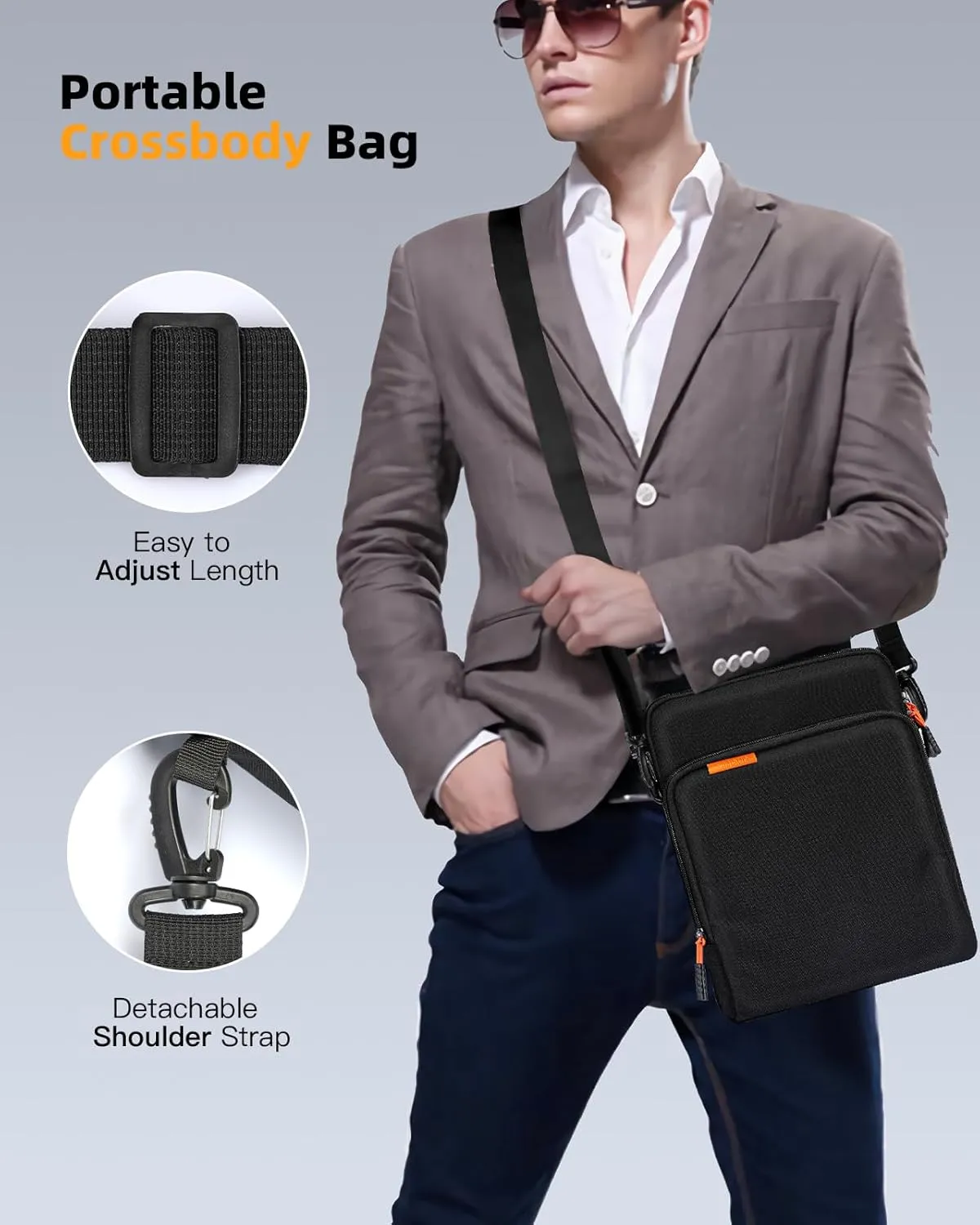 TiMOVO 13 Inch Tablet Handbag with Shoulder Strap for iPad Air 13" M3 2025, iPad Pro 13", iPad Pro 12.9", Galaxy Tab S9 Plus/S10 /S10 Plus/S9 FE /S9 FE Plus 12.4", Remarkable Paper Pro 11.8", Black