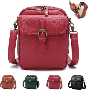 Tojoyride Crossbody Bags, Urvashi Crossbody Bag, Vintage Anti Theft Small Crossbody Purse Leather Shoulder Travel Bag