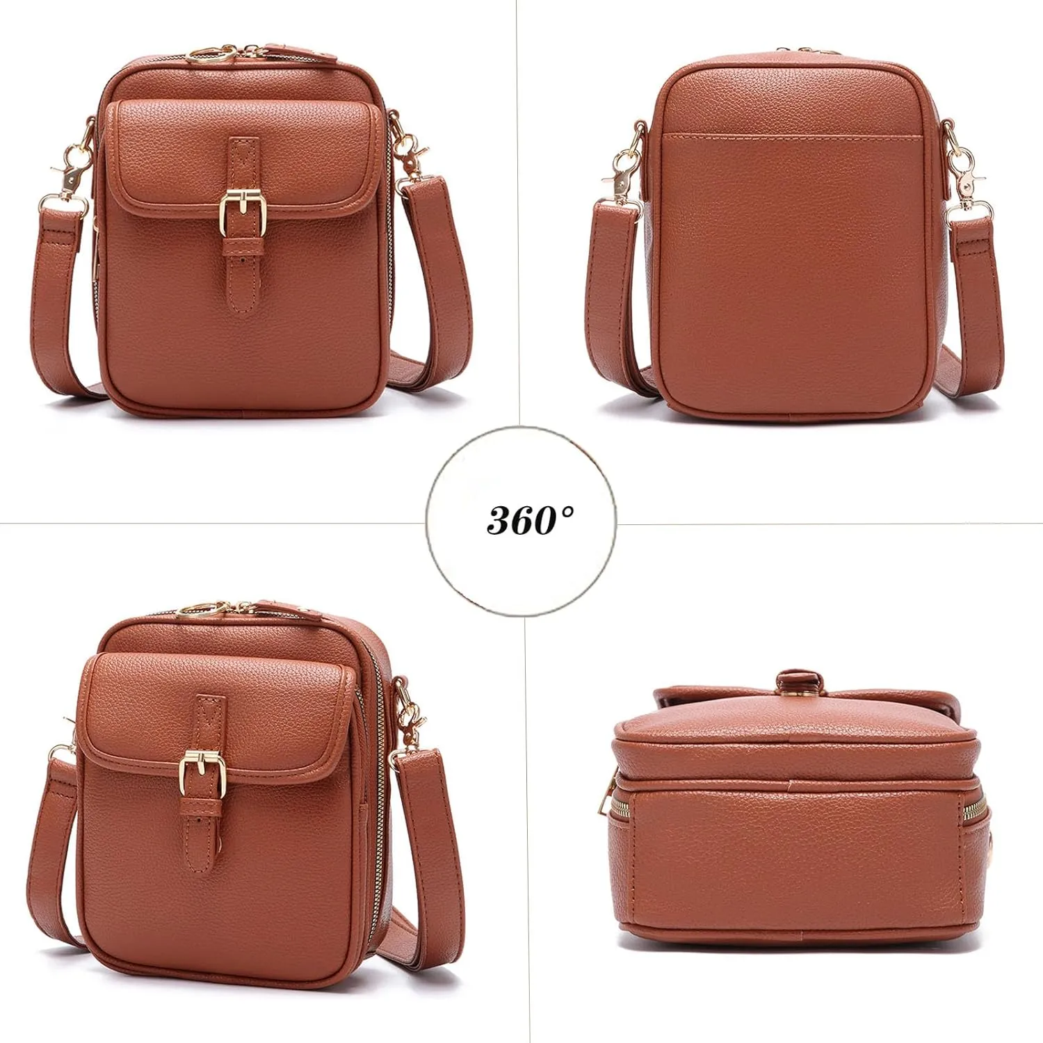 Tojoyride Crossbody Bags, Urvashi Crossbody Bag, Vintage Anti Theft Small Crossbody Purse Leather Shoulder Travel Bag