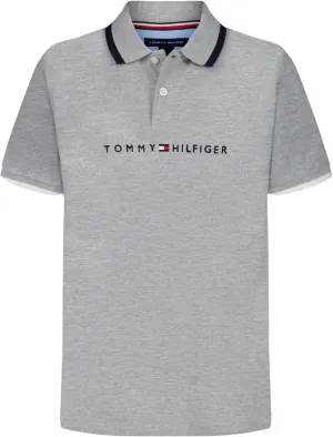 Tommy Hilfiger Boys' Short Sleeve Premium Pique Polo Shirt, Button Closure, Soft & Comfortable