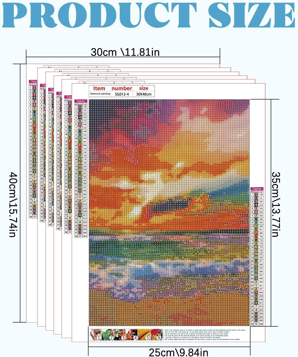 Tontut 10 Pack Diamond Painting Kits, Full Round Diamond Painting Crafts for Adults, DIY Diamond Art Landscape Beach Sunset Diamond Painting Home Wall Decoration 12x16inch