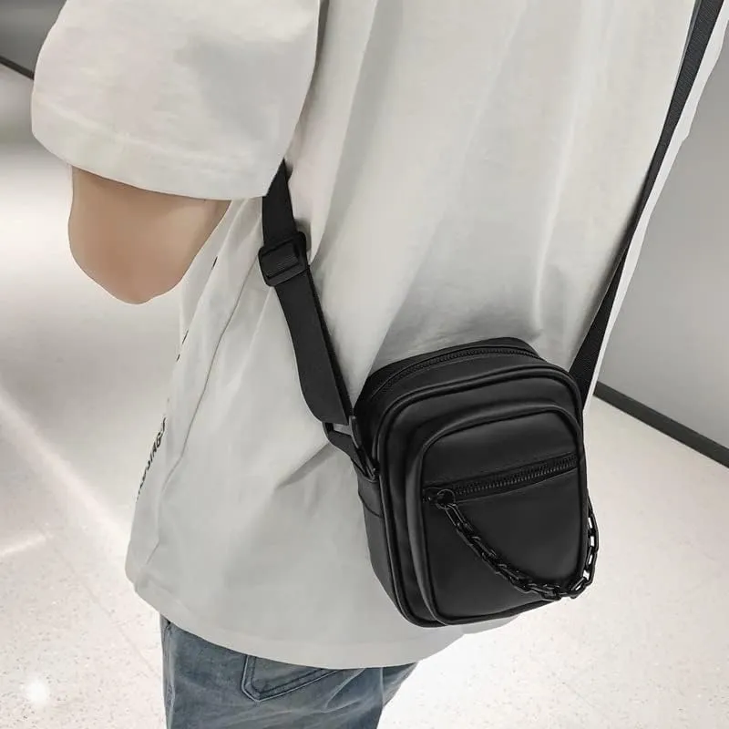 Tooe Grunge Punk Mini Crossbody Bag Emo Japanese Aesthetic Messenger Bag Harakuju Gothic Alt Shoulder Bag Y2k Hippie Purse (Black,One size)
