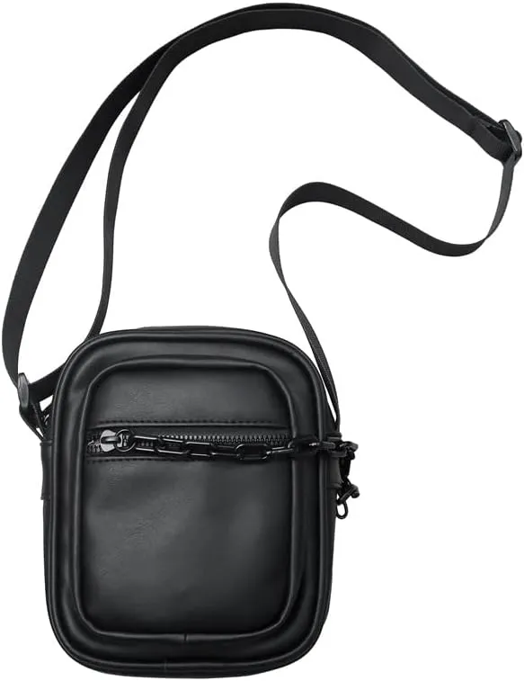 Tooe Grunge Punk Mini Crossbody Bag Emo Japanese Aesthetic Messenger Bag Harakuju Gothic Alt Shoulder Bag Y2k Hippie Purse (Black,One size)