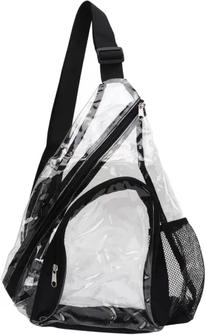Topyond Clear Sling Bag, Clear Chest Bag, PVC Transparent Chest Bag Comfortable Travel Cross Shoulder Backpack