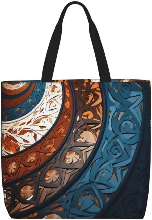 Tote Bag for Women Grocery Bag Reusable Shopping Bag Sugar Skull Rose Handbag Foldable Shoulder Bag