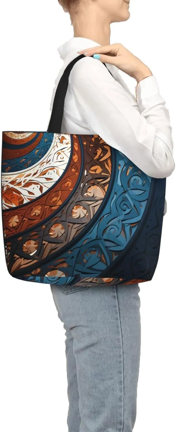 Tote Bag for Women Grocery Bag Reusable Shopping Bag Sugar Skull Rose Handbag Foldable Shoulder Bag