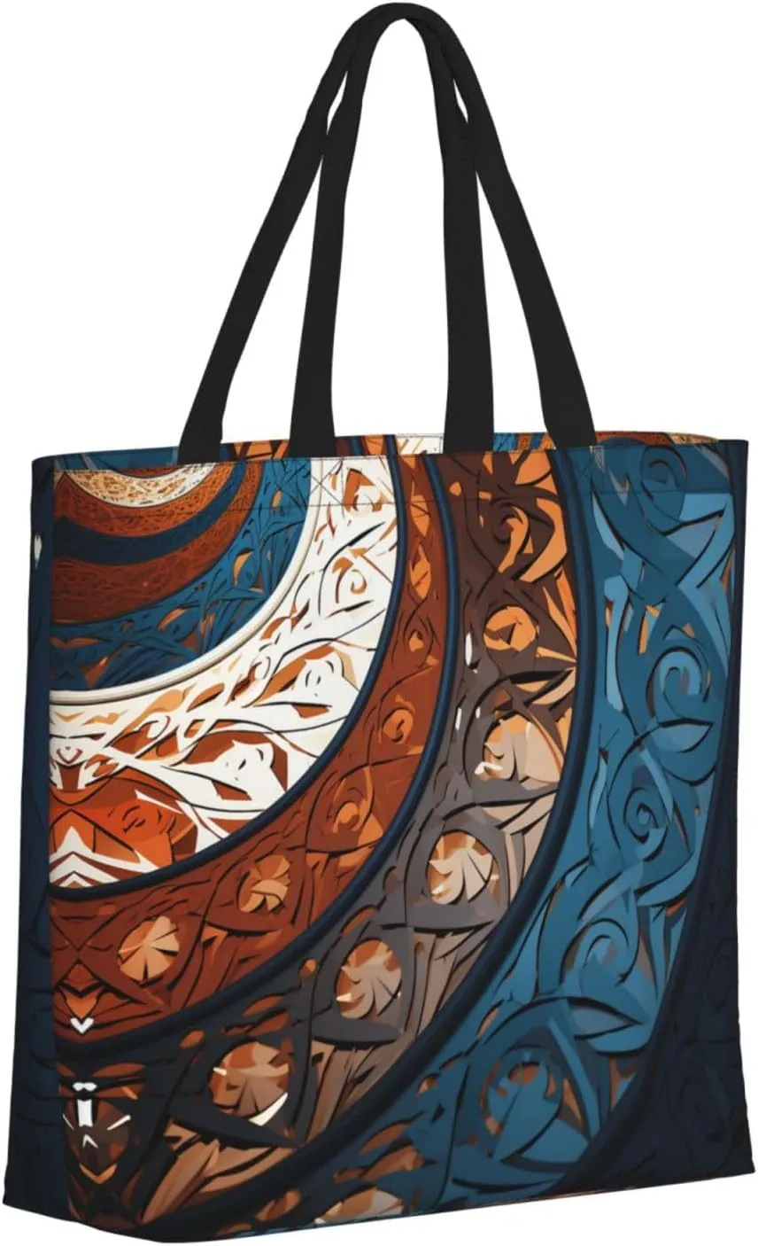Tote Bag for Women Grocery Bag Reusable Shopping Bag Sugar Skull Rose Handbag Foldable Shoulder Bag