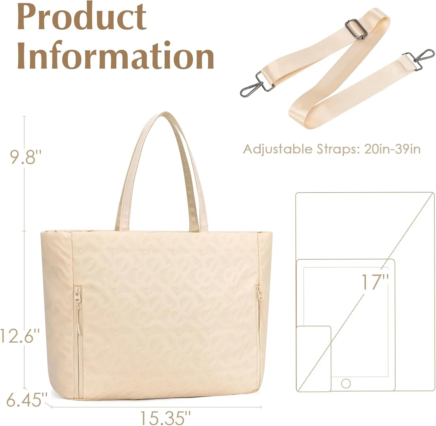 Tote Bag for Women with Compartments Large Laptop Crossbody Tote Bag Waterproof Shoulder Bag for Work Travel