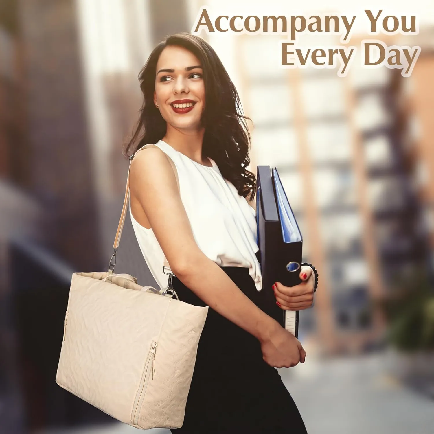 Tote Bag for Women with Compartments Large Laptop Crossbody Tote Bag Waterproof Shoulder Bag for Work Travel