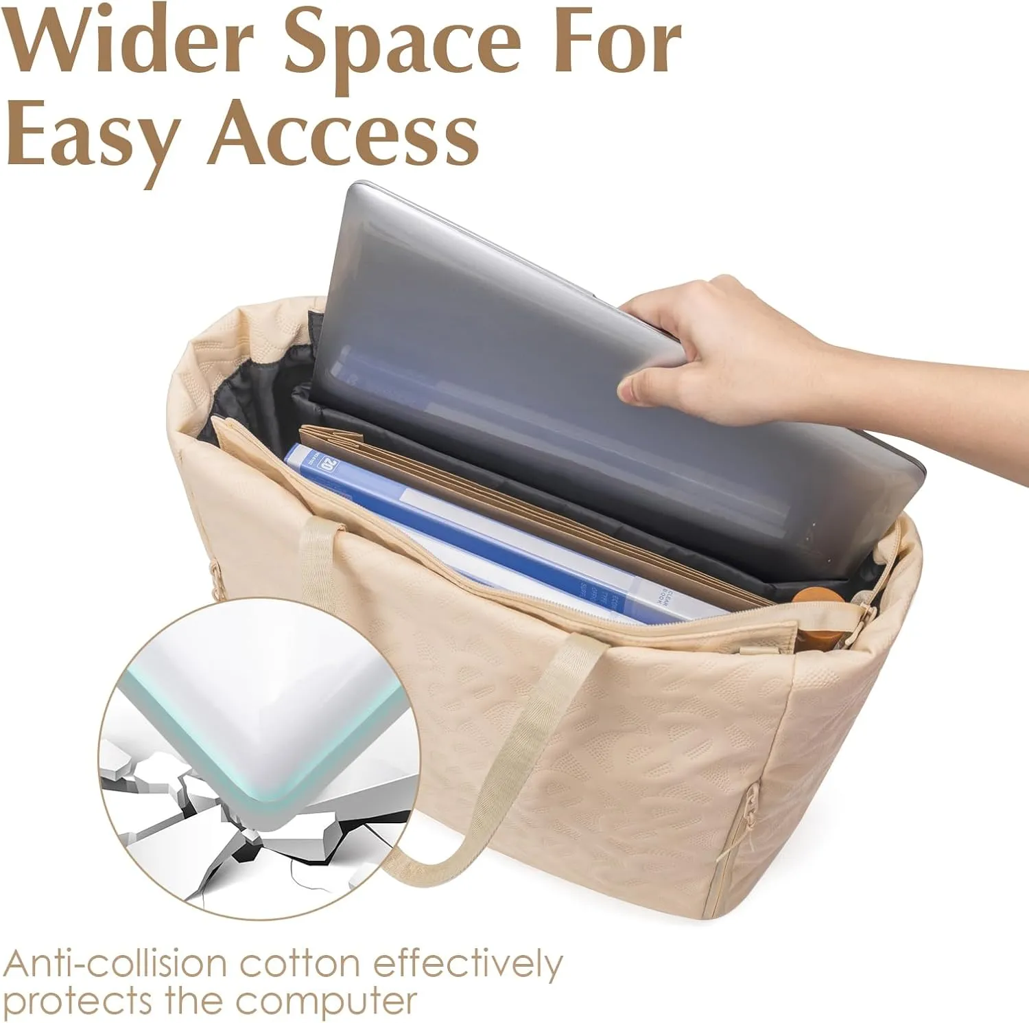 Tote Bag for Women with Compartments Large Laptop Crossbody Tote Bag Waterproof Shoulder Bag for Work Travel