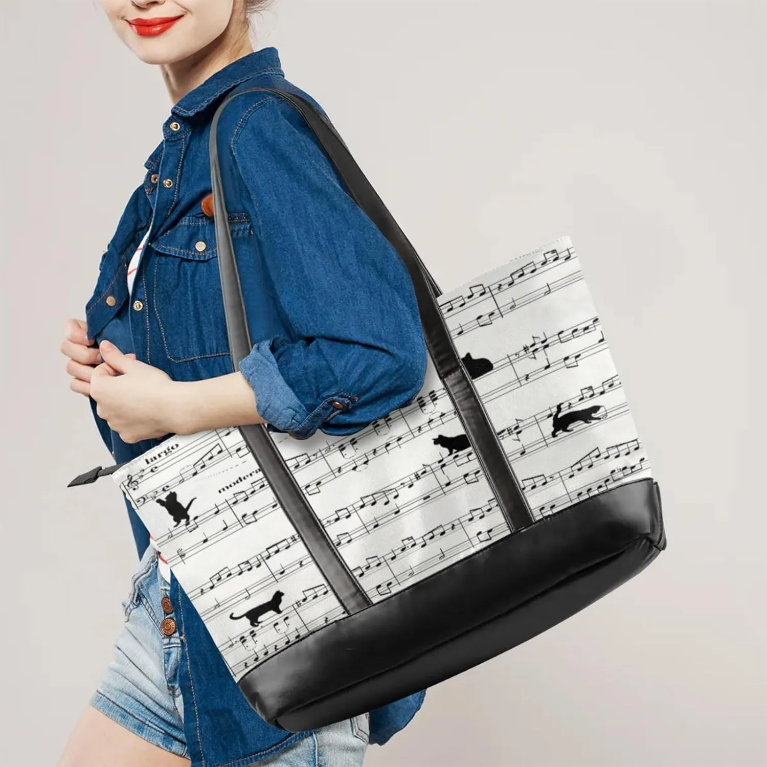 Tote Bag for Women with Zipper, Laptop Tote Bags Laptop Sleeve Case Shoulder Bag Messenger Bags