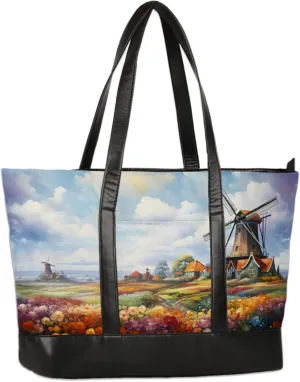 Tote Bag for Women with Zipper, Laptop Tote Bags Laptop Sleeve Case Shoulder Bag Messenger Bags