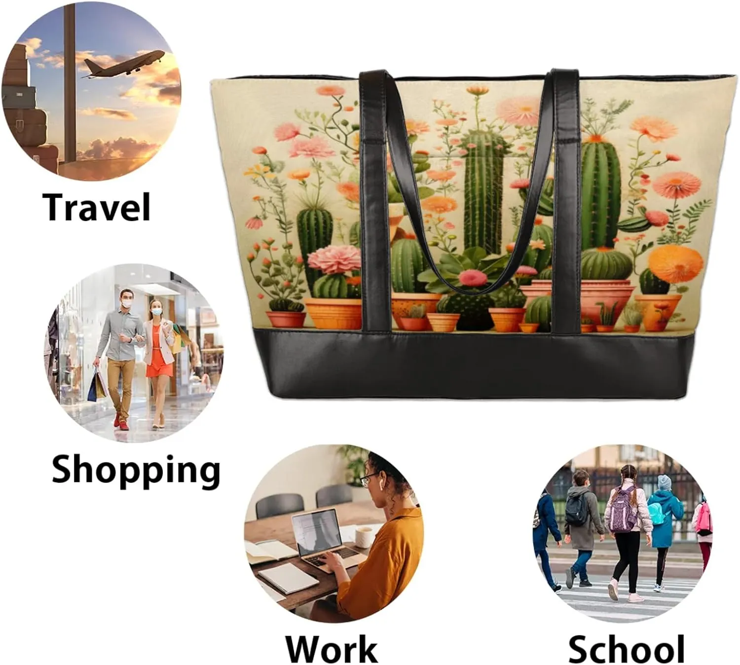Tote Bag for Women with Zipper, Laptop Tote Bags Laptop Sleeve Case Shoulder Bag Messenger Bags