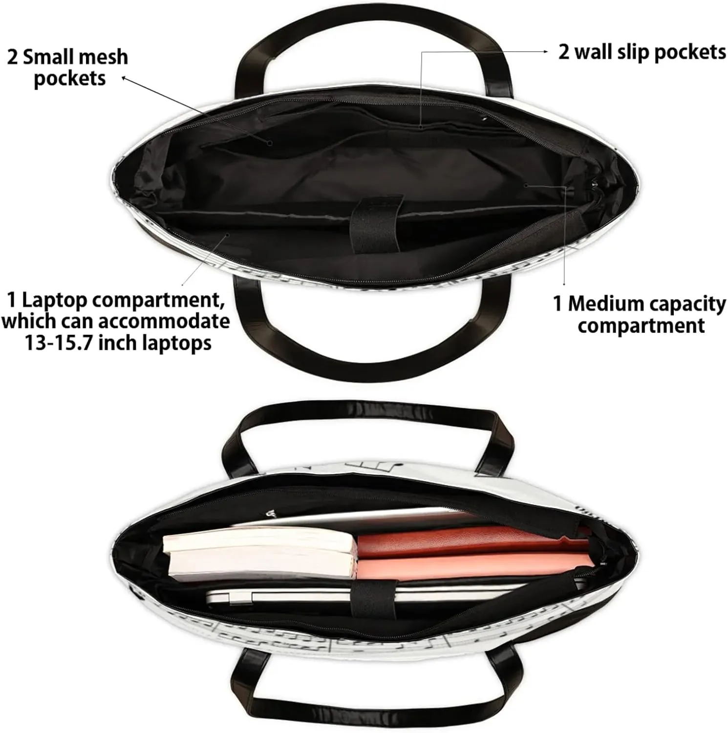 Tote Bag for Women with Zipper, Laptop Tote Bags Laptop Sleeve Case Shoulder Bag Messenger Bags