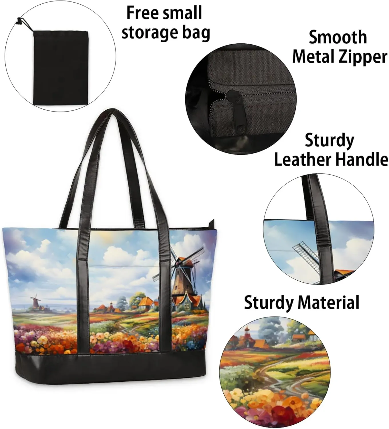 Tote Bag for Women with Zipper, Laptop Tote Bags Laptop Sleeve Case Shoulder Bag Messenger Bags