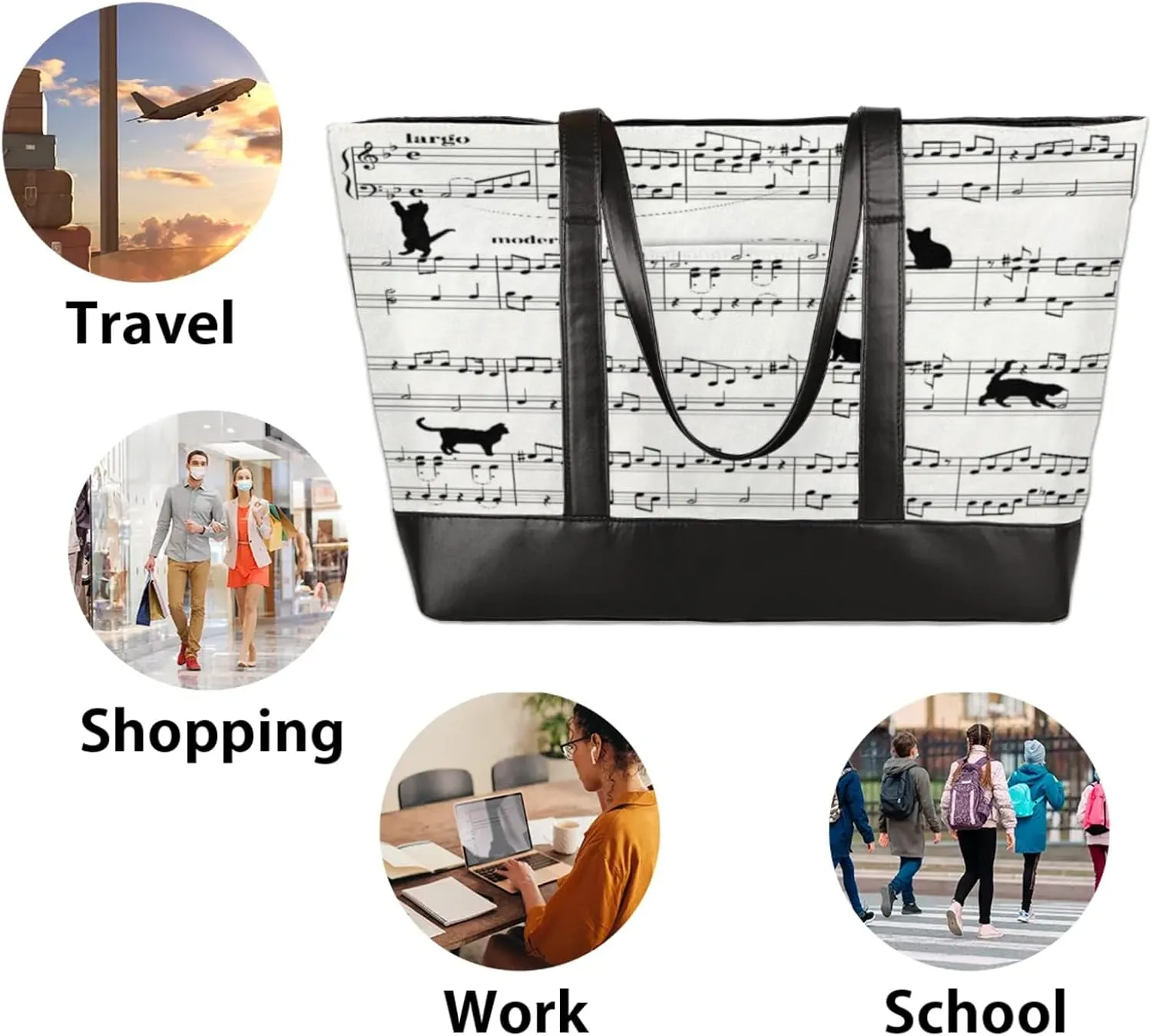 Tote Bag for Women with Zipper, Laptop Tote Bags Laptop Sleeve Case Shoulder Bag Messenger Bags