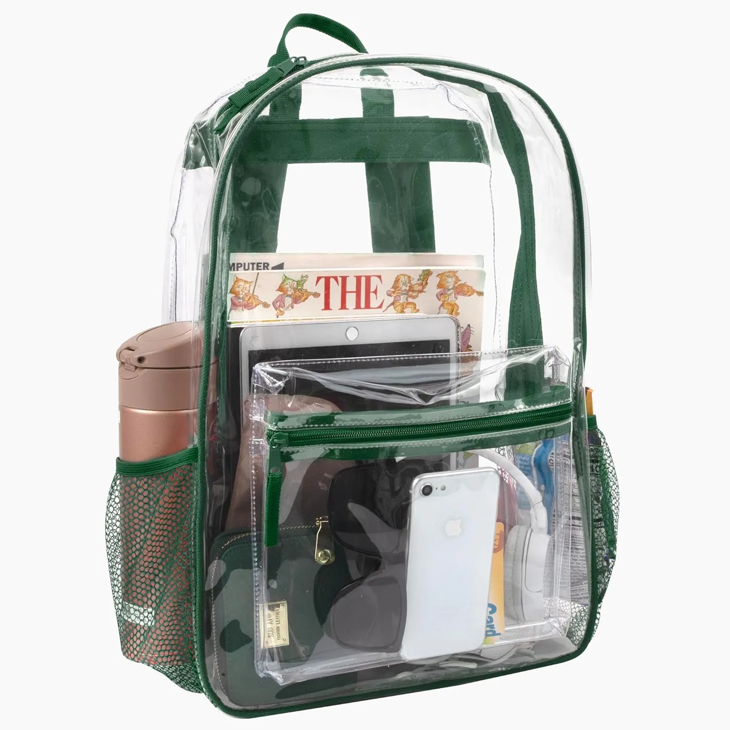 Trail maker Clear Backpack Heavy Duty with Padded Straps, Side Pockets for Kids, Boys, Girls, School, Stadium Approved Events