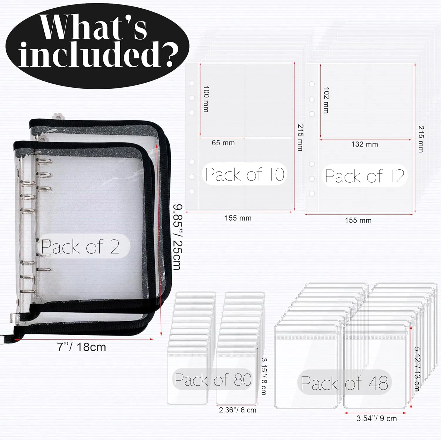 Transparent Jewelry Storage Book Travel Jewelry Organizer Earring Organizer Case Bracelet Holder for Necklace Ring with Anti tarnish Pouches, Pack of 2