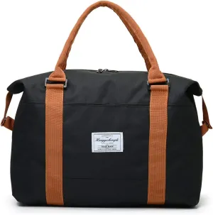 Travel Duffel Bags for Women/Men Black Sport Duffel Bag Large Gym Tote Bag Weekend Shoulder Bag Overnight Bag Hospital Bag Carry On Luggage for Sport Gym Travel【Black】