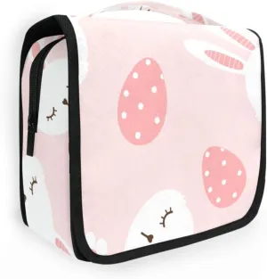Travel Toiletry Bag Cosmetic Bag Daisy Flower and Easter Eggs Portable Hanging Cosmetic Case Traveling With Leakproof Compartment Makeup Toiletries Cosmetic Organizer for Women Men