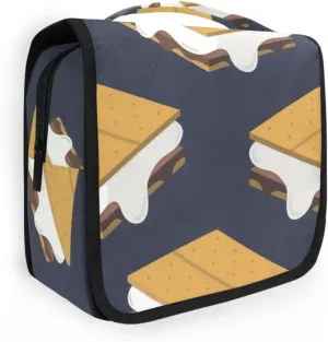 Travel Toiletry Bag Cosmetic Bag Graham Crackers Portable Hanging Cosmetic Case Traveling With Leakproof Compartment Makeup Toiletries Cosmetic Organizer for Men Women